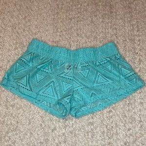 Mesh Coverup Shorts size large (juniors) turquoise